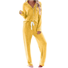 Damespyjama's met lange mouwen, knoopsluiting, V-hals, zachte loungewear, maten M-3XL