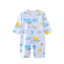 Barboteuse pour bébé fille, combinaison pour bébé garçon, barboteuse d'été boutonnée à imprimé, col rond, manches courtes, confortable et