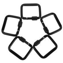 5 Stück Karabinerhaken, groß, robust, Fitness, schwarz