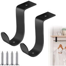 2 phíosa lúibíní slat closet, lúibíní slat balla miotail tromshaothair le scriúnna, tacaíocht cuaille closet do sheomra suí, seilfeanna
