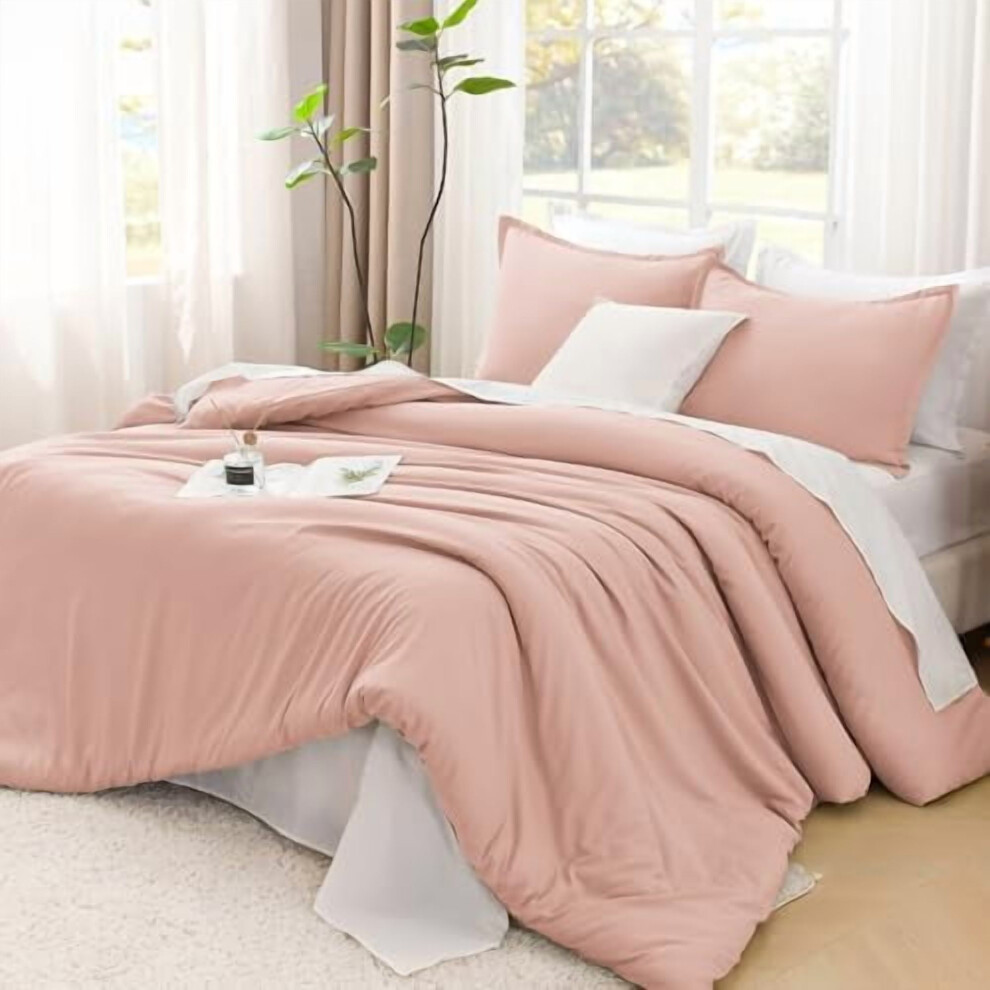 Comforter Set Solid Fluffy Down Alternative Queen