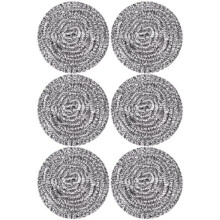 Esponjas de aço inoxidável para limpeza pesada, pacote com 6 unidades de 40g.