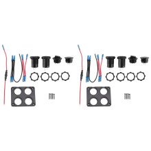 2X Marine Boat RV 12V Charger Socket Panel, 4 in 1 Power 12V Outlet Panel Multi USB Fast Charger with Toggle