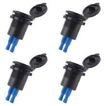 4X 12V-24V 48W USB Outlet Waterproof Charger Socket PD and QC3.0 USB Port with LED Voltage for Car Truck Cart