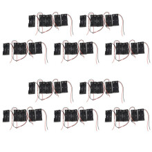50 Pcs 2 x 1.5V AA Battery Holder Case Box Black W Wire Leads