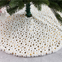 Weihnachtsbaumdecke mit Glitzersternen, 89 cm (35 Zoll), Baumdecken-Unterlage, Weihnachtsdekoration für Weihnachtsbaum, Feiertage, Zuhause,