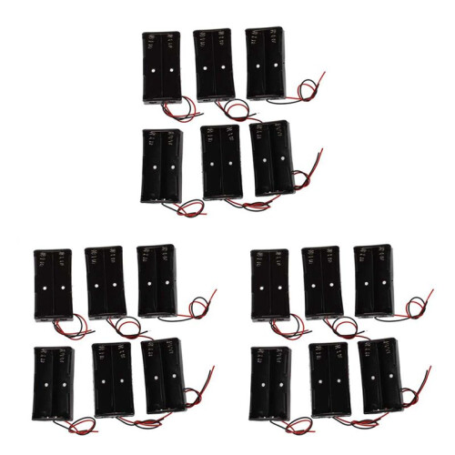18 Pcs Black Plastic 2 X3.7V 18650 Type Battery Holder Box Case