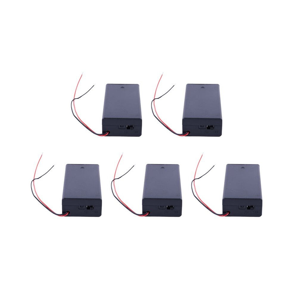 5X 3.7V 2X 18650 Battery Holder Connector Storage Case Box /Off With Lead 6132795460951