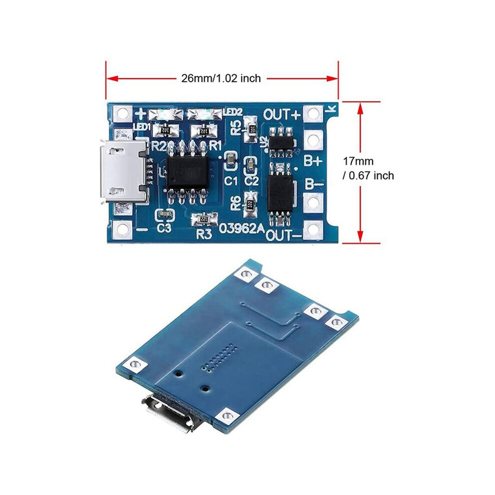 18Pcs For Tp4056 Charging Module With Battery Protection 18650 Bms 5V Micro-Usb 1A Charge Board For 18650 6033797281059