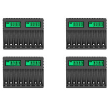 4X Battery Charger LCD Display Intelligent 8-Slot Chargers for AA/AAA NiCd NiMh Rechargeable Batteries AA Charger