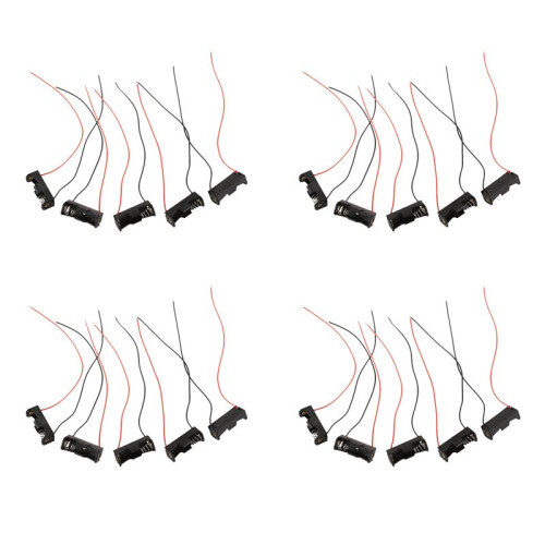 20PCS 1 23A A23 12V Battery Storage Clip Holder Box Case Cell Holder with Wire