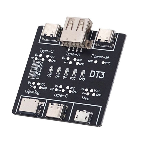 2X USB Data  Detection Board for IOS Android Micro-USB Type-C Short Circuit  Detection Board DT3 1