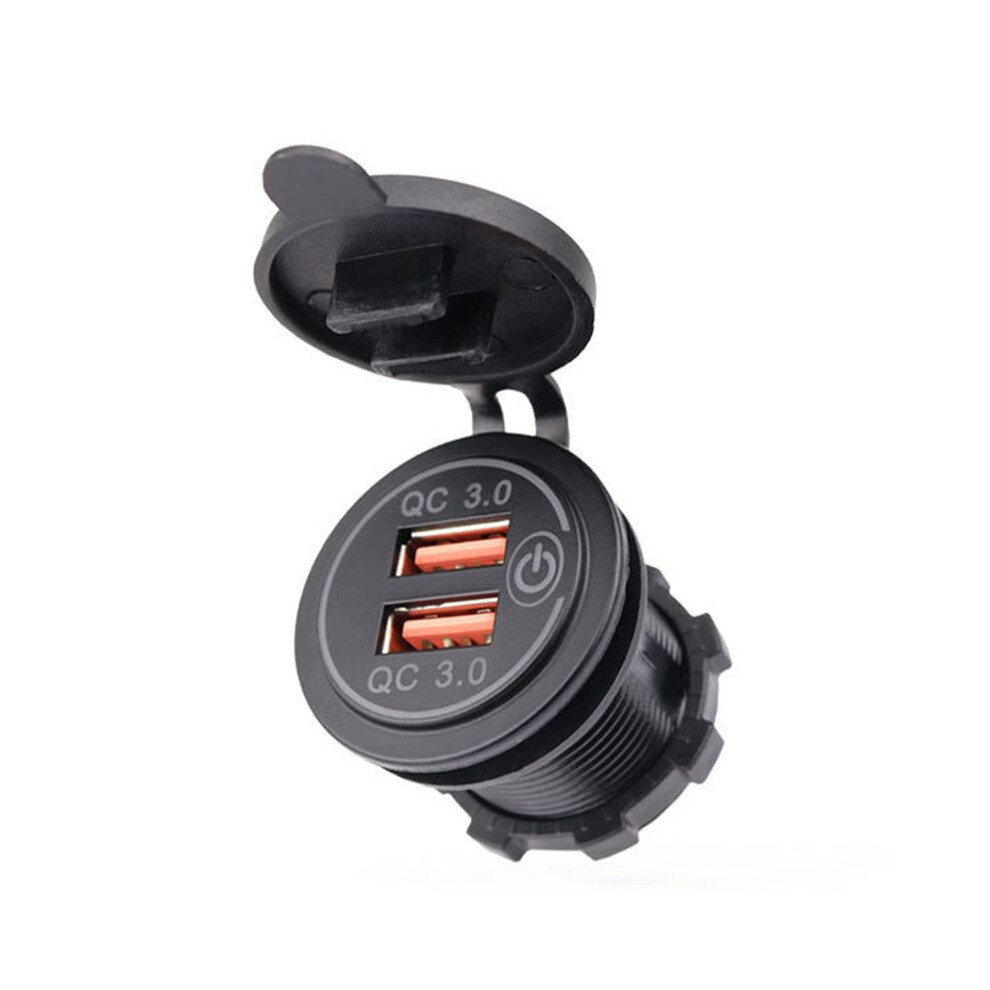2X Qc3.0 Quick Charge Socket Car Charger Dual Usb 12V-24V-Cigarette-Er With Swith Touch For Charge Light 6032043501637