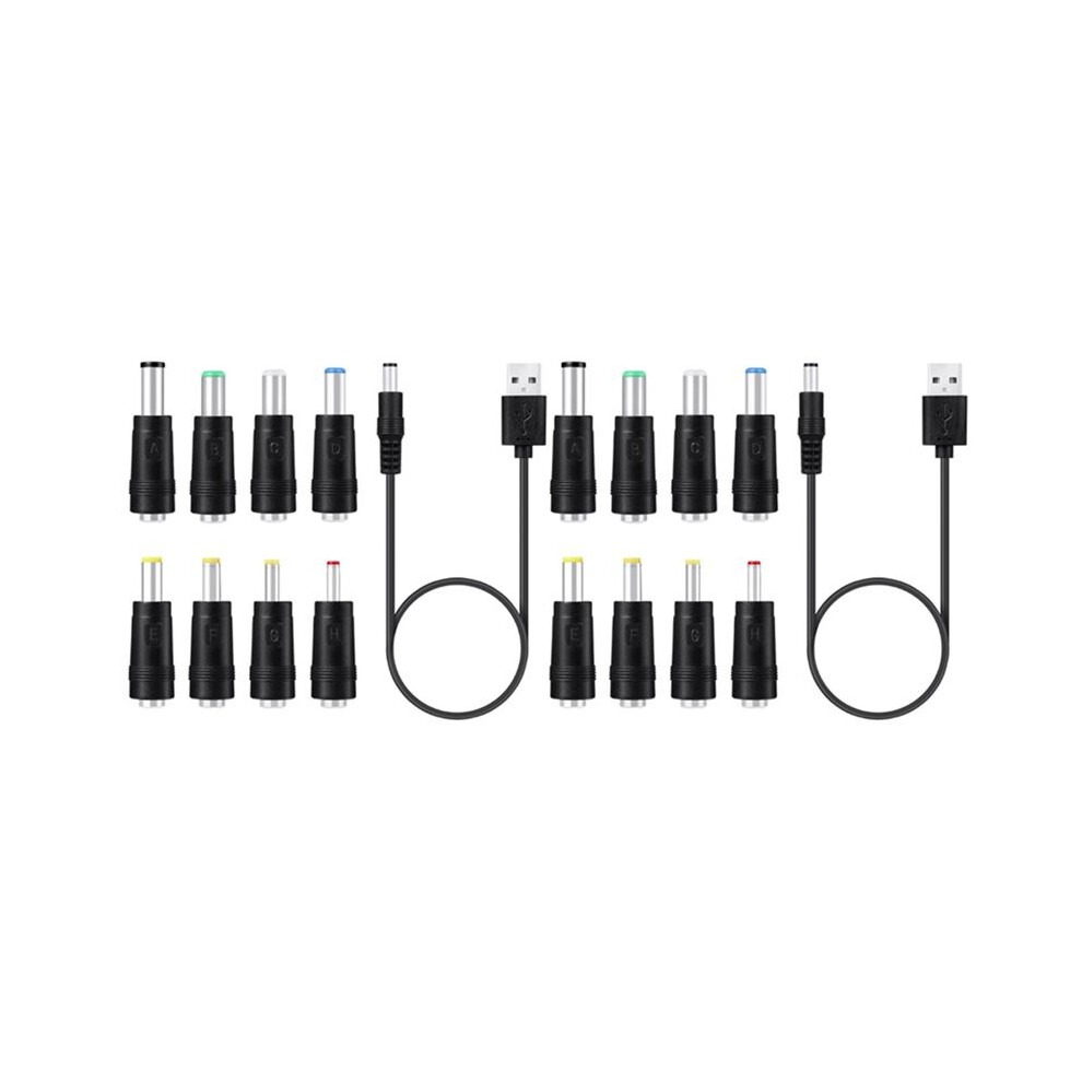 2X 8 In1 5V Usb To 5.5X2.1mm 3.5Mm 4.0Mm 4.8Mm 6.4Mm 5.5X2.5mm 6.3Mm Plug Charging Cord For Fan Speaker Router Lamp 6031070650028