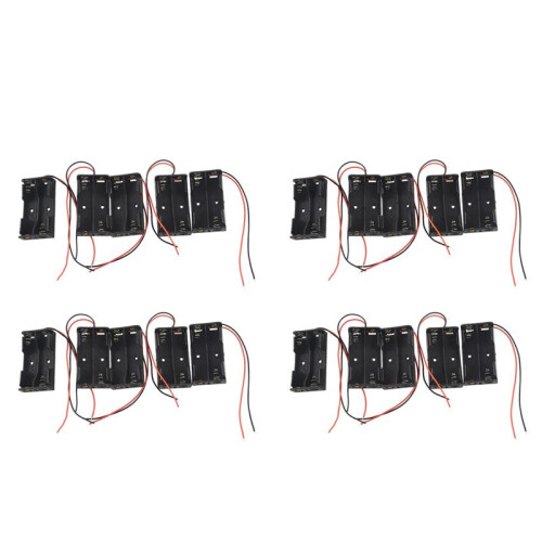 20 Pcs 2 X 1.5V AA Battery Holder Case Box Black W Wire Leads