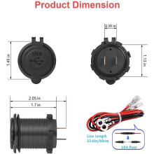 4X QC 3.0 Dual USB Laden Buchse, Wasserdichte 12V/24V USB Steckdose mit Touch- für Auto, Marine, Boot, Wohnmobil, Motorrad, Rot