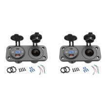 2X 12V USB Type-C and QC3.0 Car USB Port Outlet Charger Socket Charging Port for Car Marine Boat USB Car Socket