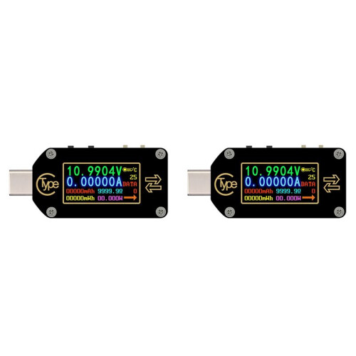 2X Rd Tc66 Type-C Pd Trigger USB Voltmeter AmpèRemeter Spanning 2-Weg Stroommeter Multimeter Pd Lader Batterij USB Tester1
