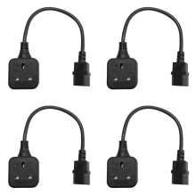 4X IEC320 C14 eine UK BS1363A Steckdose, IEC C14 Stecker eine UK 3Pin Buchse Buchse Power Adapter Kabel für PDU USV (0,3 M)