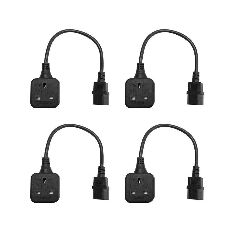 4X Iec320 C14 To Uk Bs1363a Outlet Socket,Iec C14 Male Plug To Uk 3Pin Female Socket Power Adapter Cable For Pdu Ups 6132286719940