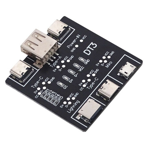 3X USB Data  Detection Board for Android Micro-USB Type-C Short Circuit  Detection Board DT3 USB Cable Tester