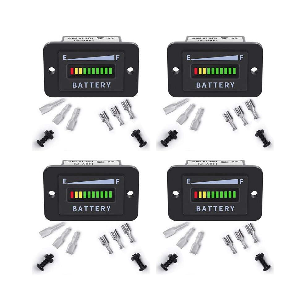 4X Cart Battery Meter 48V Led Battery Indicator Battery Gauge Battery Level Meter Ip65 For Club Car,Fork Lifts 6031094937860