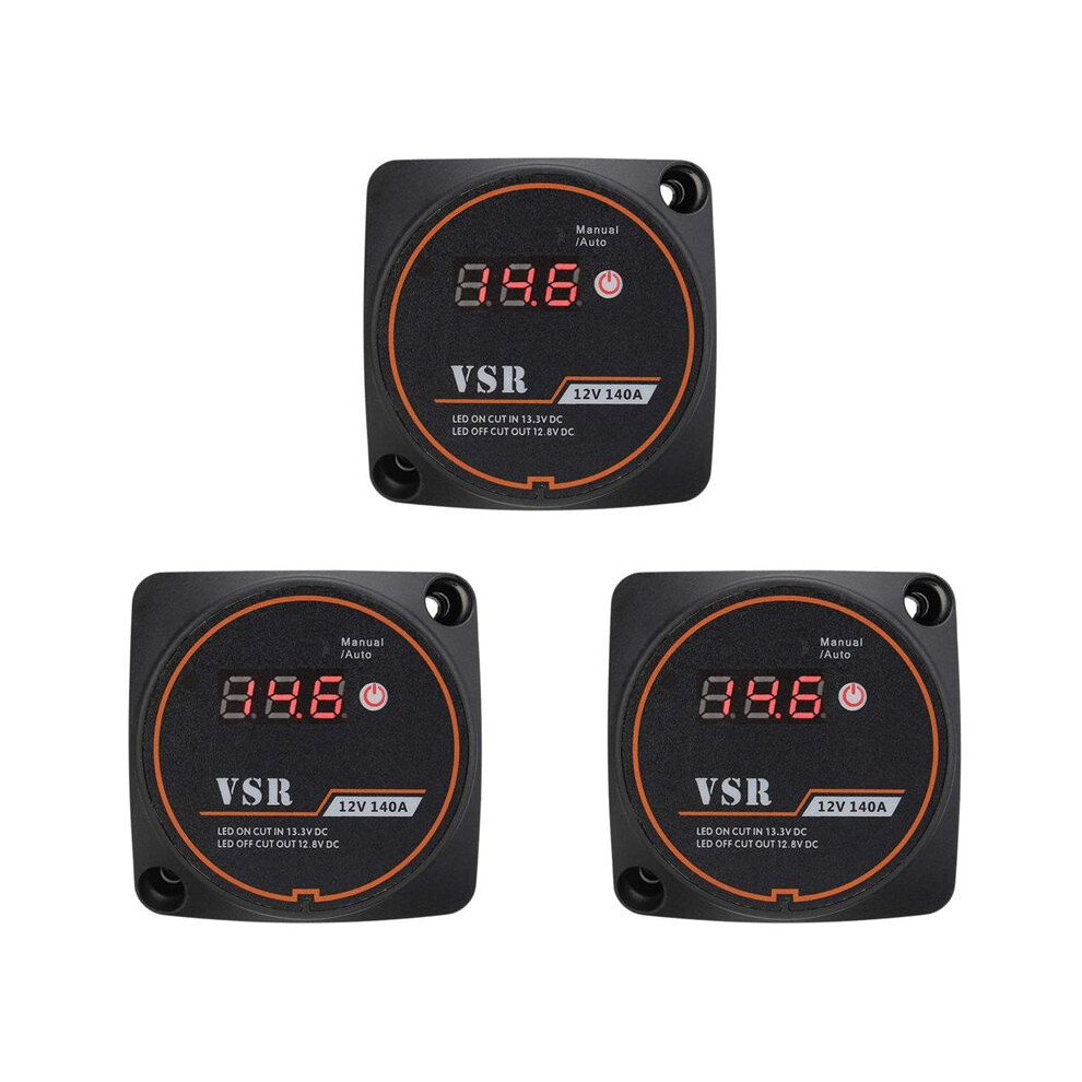 3X Voltage Sensitive Split Charge Relay Digital Display Vsr 12V 140A For Car Yacht Battery Isolator Charge 6131926896577
