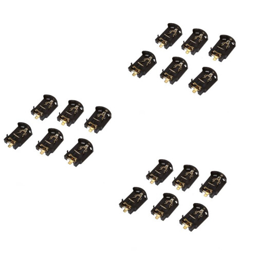 18PCS Brown Plastic Housing CR2032 Button Cell Battery Socket Holder Case