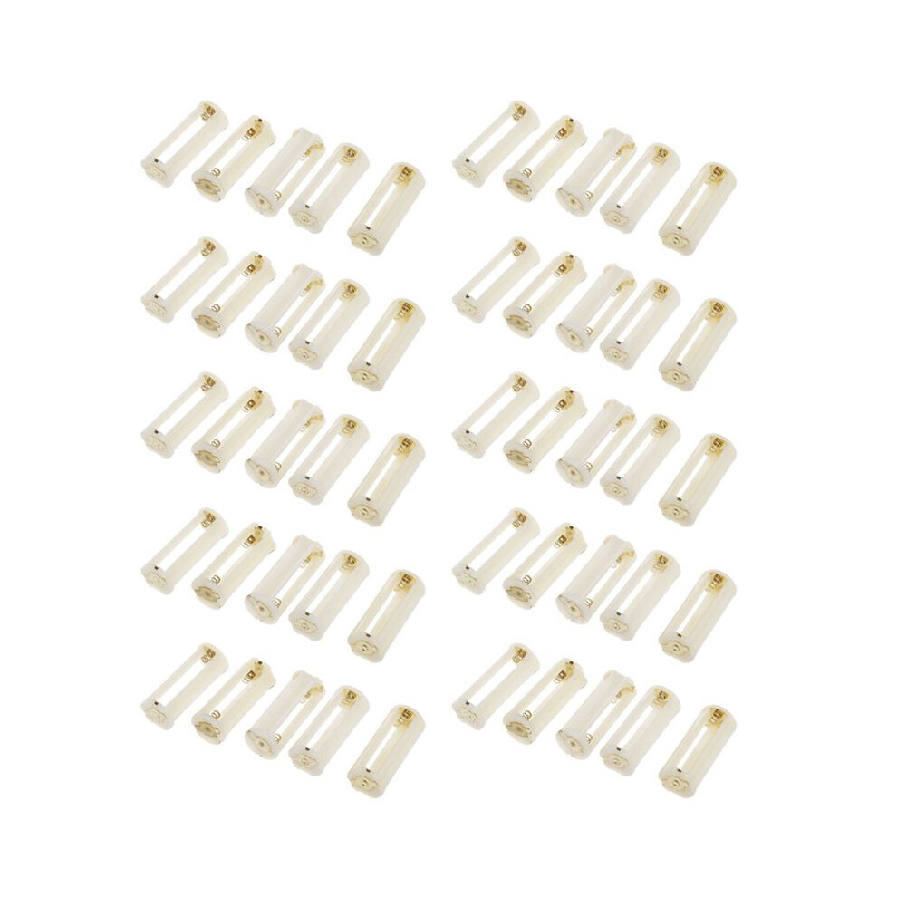 50Pcs Round 3X 1.5V Aaa Battery Holder Case Box Container White 6031282577076