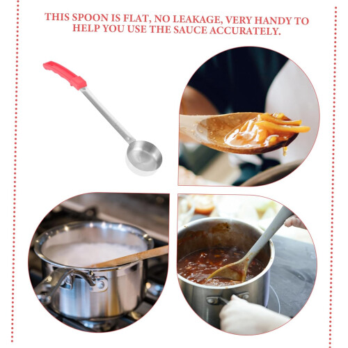 Stainless Steel Portion Control Ladle with Ergonomic Handle for Precise Pizza Sauce Serving 1