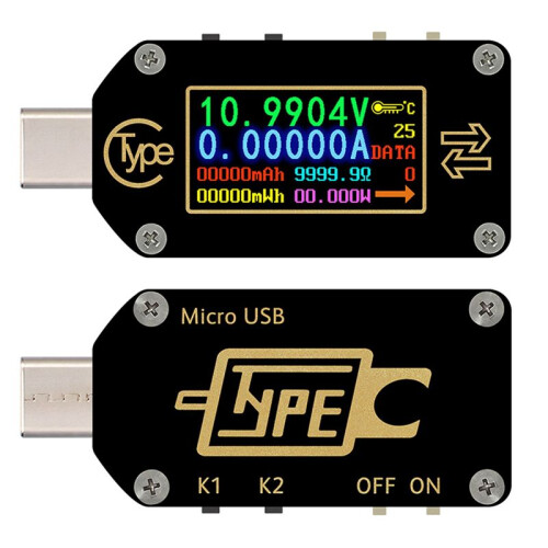 2X Rd Tc66 Type-C Pd Trigger USB Voltmeter AmpèRemeter Spanning 2-Weg Stroommeter Multimeter Pd Lader Batterij USB Tester1 1
