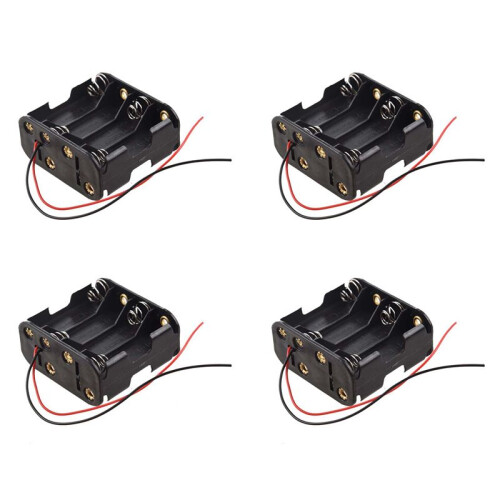 4X 8pcs Aa Cells Battery (12v) Clip Holder Box Case Black 1