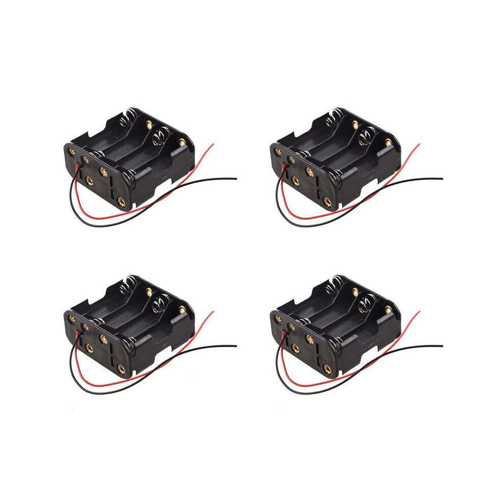 4X 8Pcs Aa Cells Battery (12V) Clip Holder Box Case Black 6131797843328