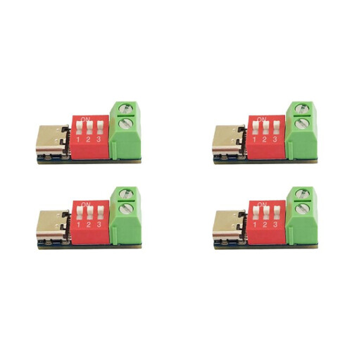 4PCS Tipo-C PD QC Trigger 5V-20V  Módulo de Potencia de Voltaje Ajustable Ajuste de Dial Voltaje Módulo de Señuelo de Carga Rápida