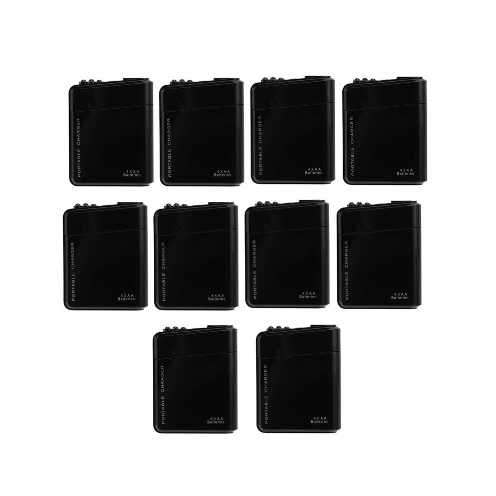 10X 4X Aa Battery Portable Emergency Power Charger Usb For Cell Phone Black 6031487798467