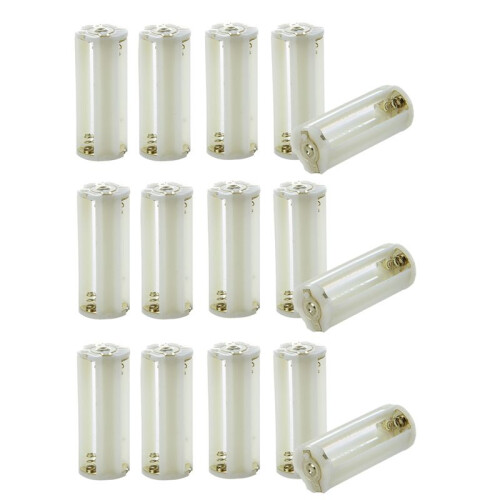 Flashlight Cylindrical 3 X AAA Battery Plastic Holder Box 15Pcs 1