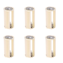 6X Creamy White Cylinder Battery Holder Adapter for 3x1.5V AA Batteries