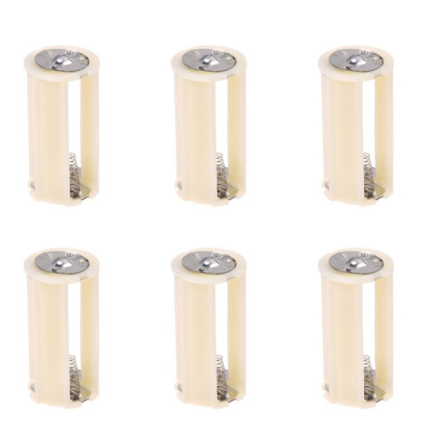 6X Gebroken Witte Cilinderbatterijhouderadapter voor 3x1,5V AA-Batterijen