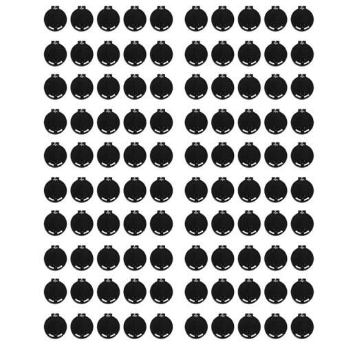 100pcs Black Round Button Battery Holder Case for CR2032 2016 2025