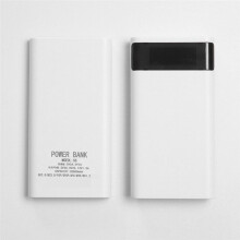 3X 18650 Battery Power Bank Box 5V 2.1A LCD Display 20000MAh Power Board for 6X18650 Battery DIY Powerbank Case(White)
