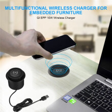 4X 10W Fast Wireless Charger - Desktop Embedded Fast Wireless Charger avec USB Port Universal pour Smartphone