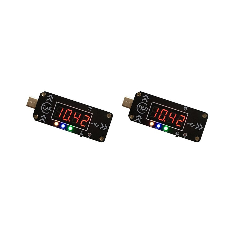 2X Usb Charging Trigger Charger Voltmeter Ammeter 5V/9V/12V/15V/20V/Pps Pd2.0 Pd3.0 Type-C Usb Decoy Device Black 6031094969434