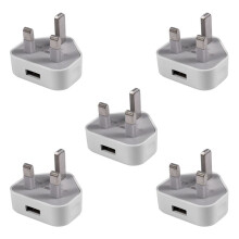 5X Universal Usb Uk Plug 3 Pin Wall Charger Adapter with Usb Travel Charger Charging for Phone (1 Port)