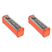 2X 8 Slots 18650 DIY Power Bank Case Fast Charging Power Bank Case Large Capacity Digital Display Battery Storage Orange