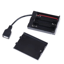 5pcs 3XAA Battery Case with Cover and Connected to USB Female Connector USB Female Socket Battery Holder