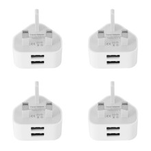 4X Universal Usb Uk Plug 3 Pin Wall Charger Adapter with Usb Travel Charger Charging for Phone (2 Port)