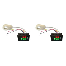 2X Hall Ammeter Voltmeter  0-300V 50A Battery Monitor LED Digital Current Voltage Meter 12V 24V 36V 48V 60V Car