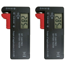 2X BT168 Pro Digital Battery Tester Volt Checker for AA AAA 9V Button Multiple Size Battery Tester Voltage Meter Tools