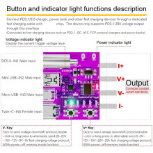 2X Type-C PD3.1 Fast Charging 4-Wire Test Board Voltage Meter Deceiver 140W Charger Aging Tool for DL24 Load Tester