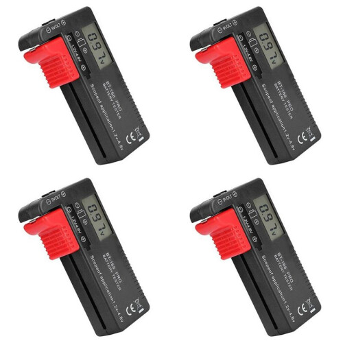 4X BT-168 PRO Batterijcapaciteitstester Digitale Batterijchecker Plastic Draagbare Celtester voor AA 1,5V 9V